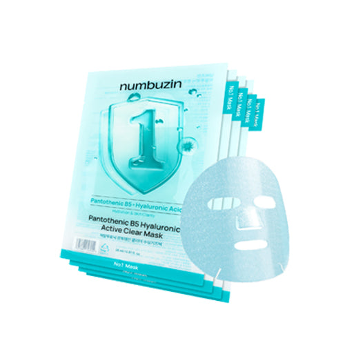 Numbuzin No.1 Pantothenic B5 Hyaluronic Active Clear Mask (4ea) - MOQ 60