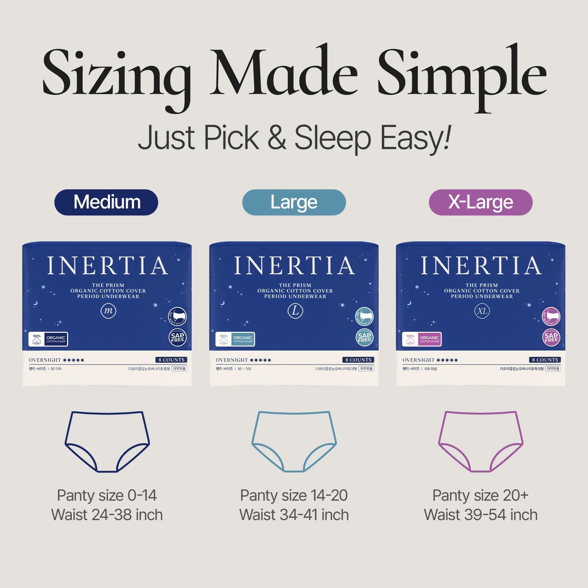 Night Defense Essential Inertia Overnight Underwear™ (Medium 8 Pcs)