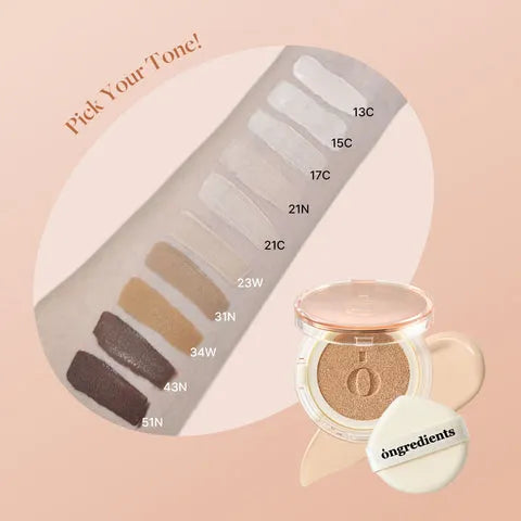 Ongredients Skin Barrier Glow Cover Cushion  23W Sunlight - MOQ 60.00