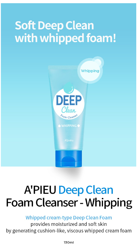 A'PIEU Deep Clean Foam Cleanser 130ml - DODOSKIN