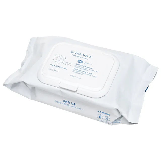 MISSHA SUPER_AQUA_ULTRA_HYALRON_CLEANSING_OIL_WIPES - MOQ 24