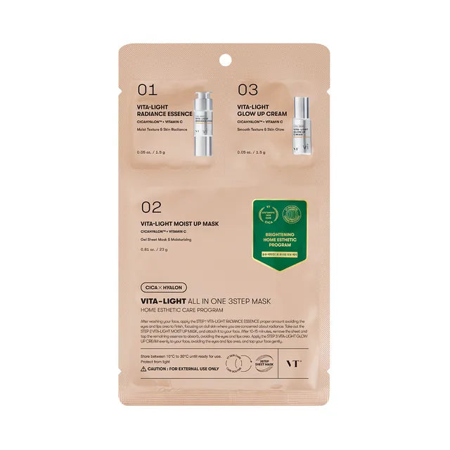 VT Cosmetics VITA-LIGHT ALL IN ONE 3STEP MASK - MOQ 280
