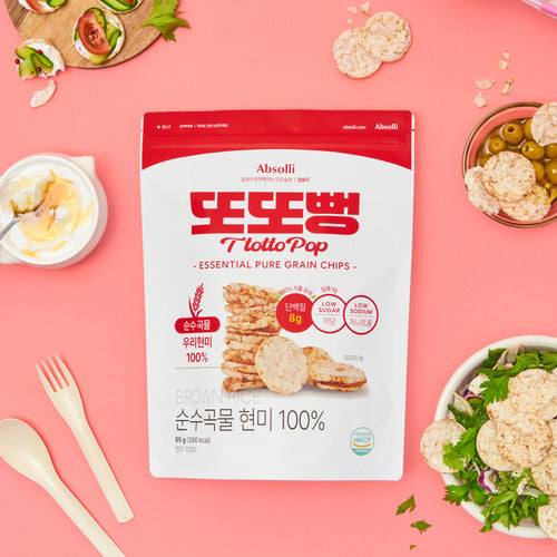 Absolli TtoTtoPpeong 100% Whole Grain Brown Rice Chips 95g