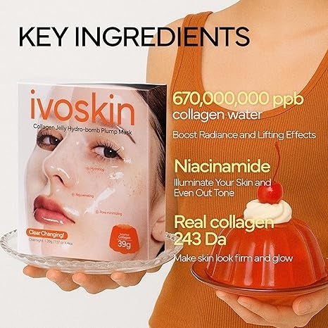 IVOSKIN Collagen Jelly Hydro-bomb Plump Mask(39g x 4ea)