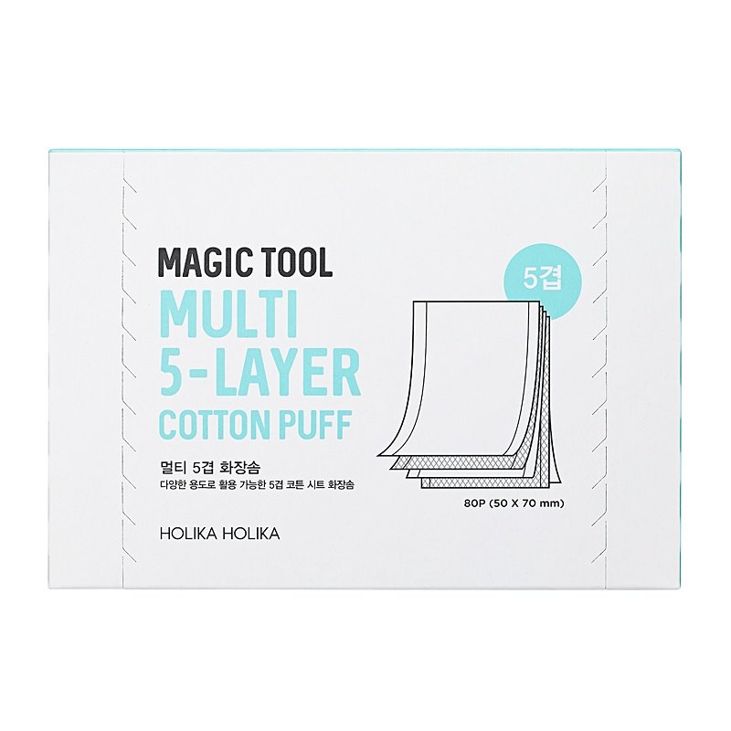 Holika Holika MAGIC TOOL MULTI (5-LAYER) COTTON PADS 80P - MOQ 50