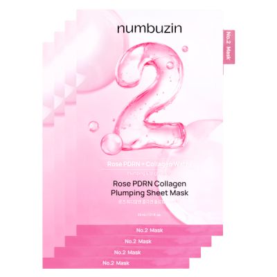 Numbuzin No.2 Rose PDRN Collagen Plumping Sheet Mask (4ea) - MOQ 80