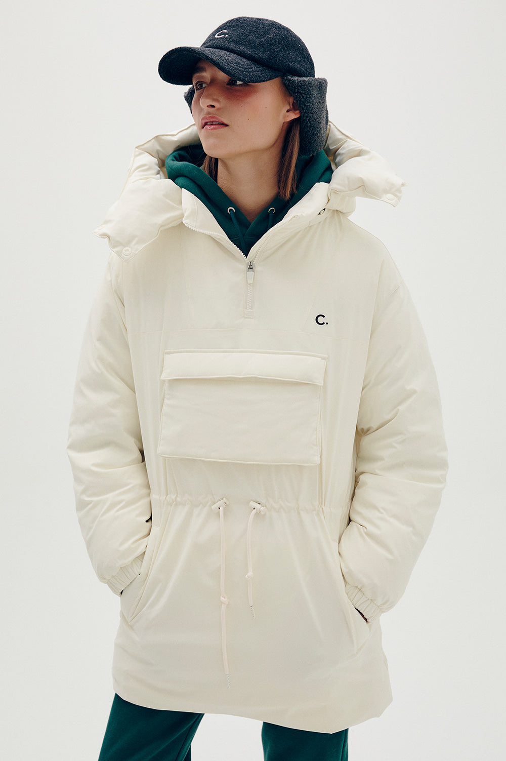 Warm Goose Down Anorak - Ivory