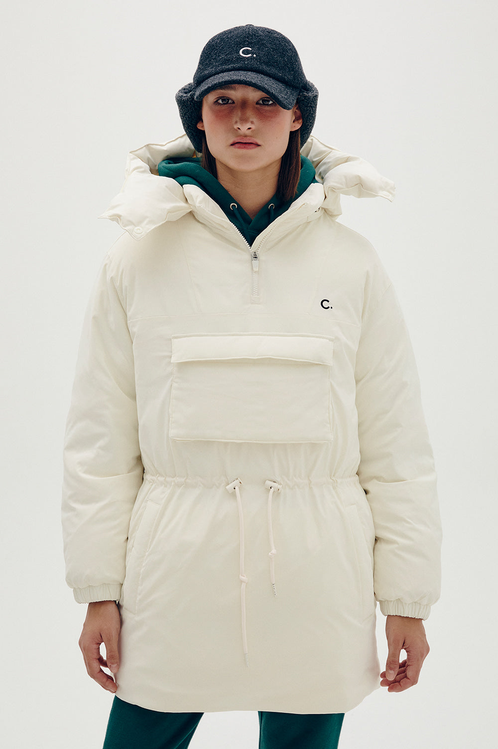 Warm Goose Down Anorak - Ivory