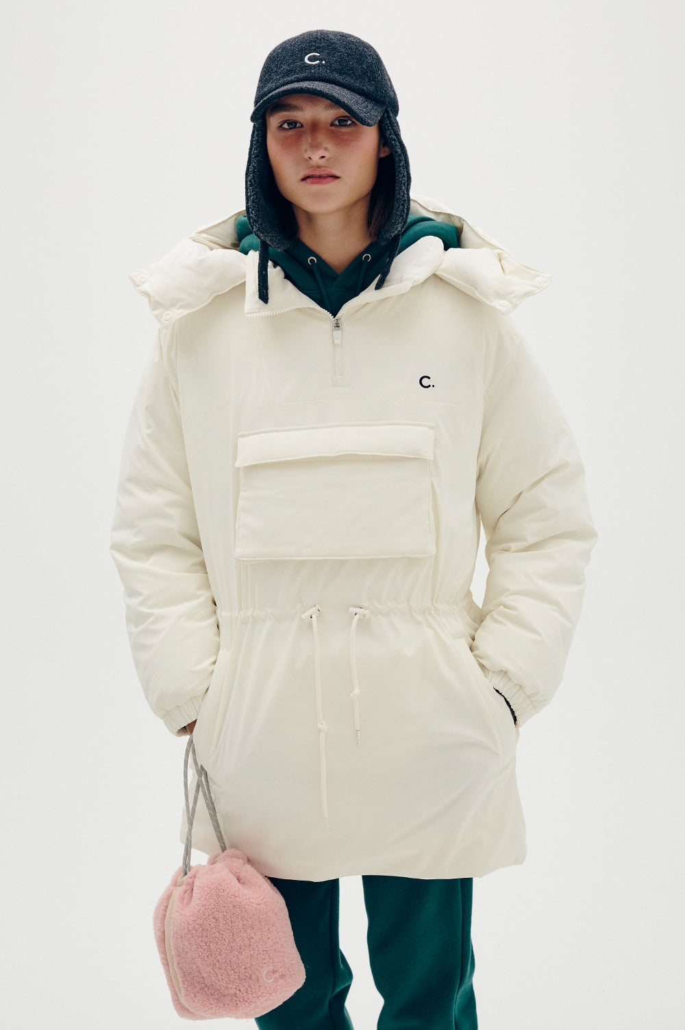 Warm Goose Down Anorak - Ivory