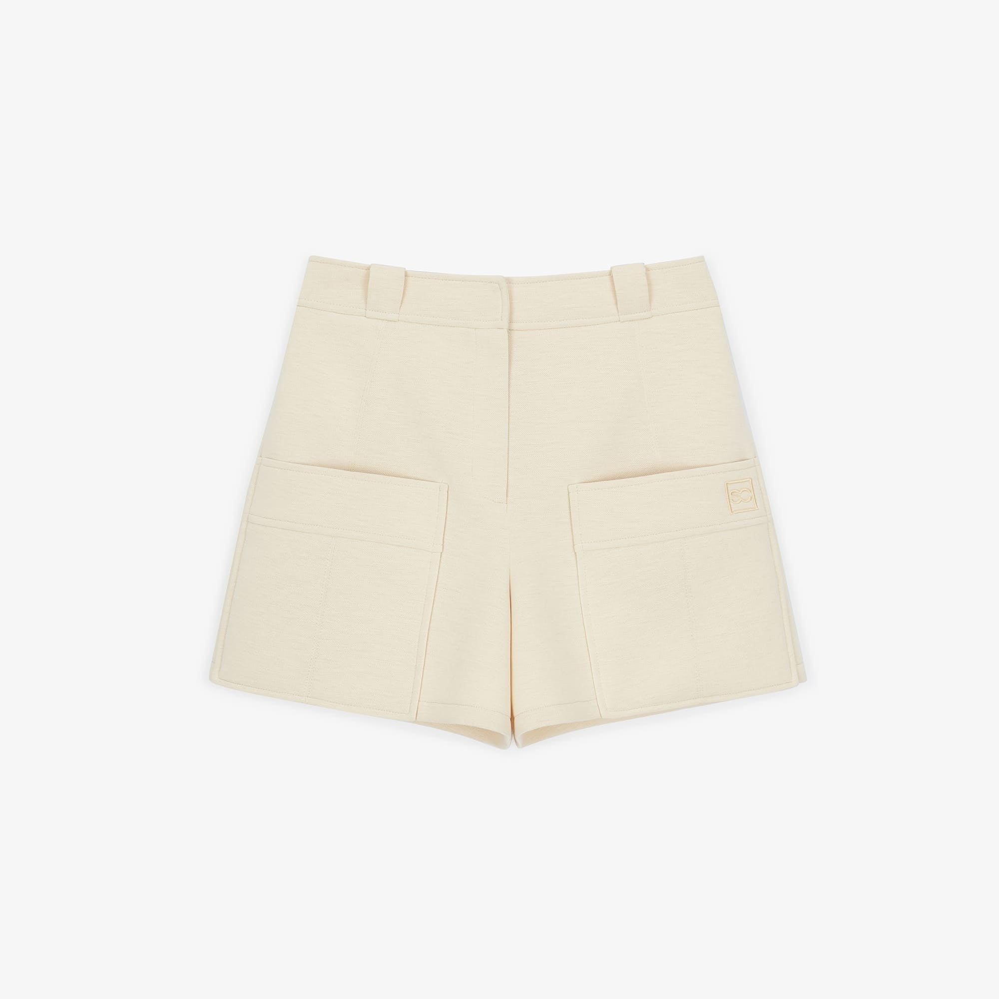 Women's Big Pocket Short Pants - Light Yellow