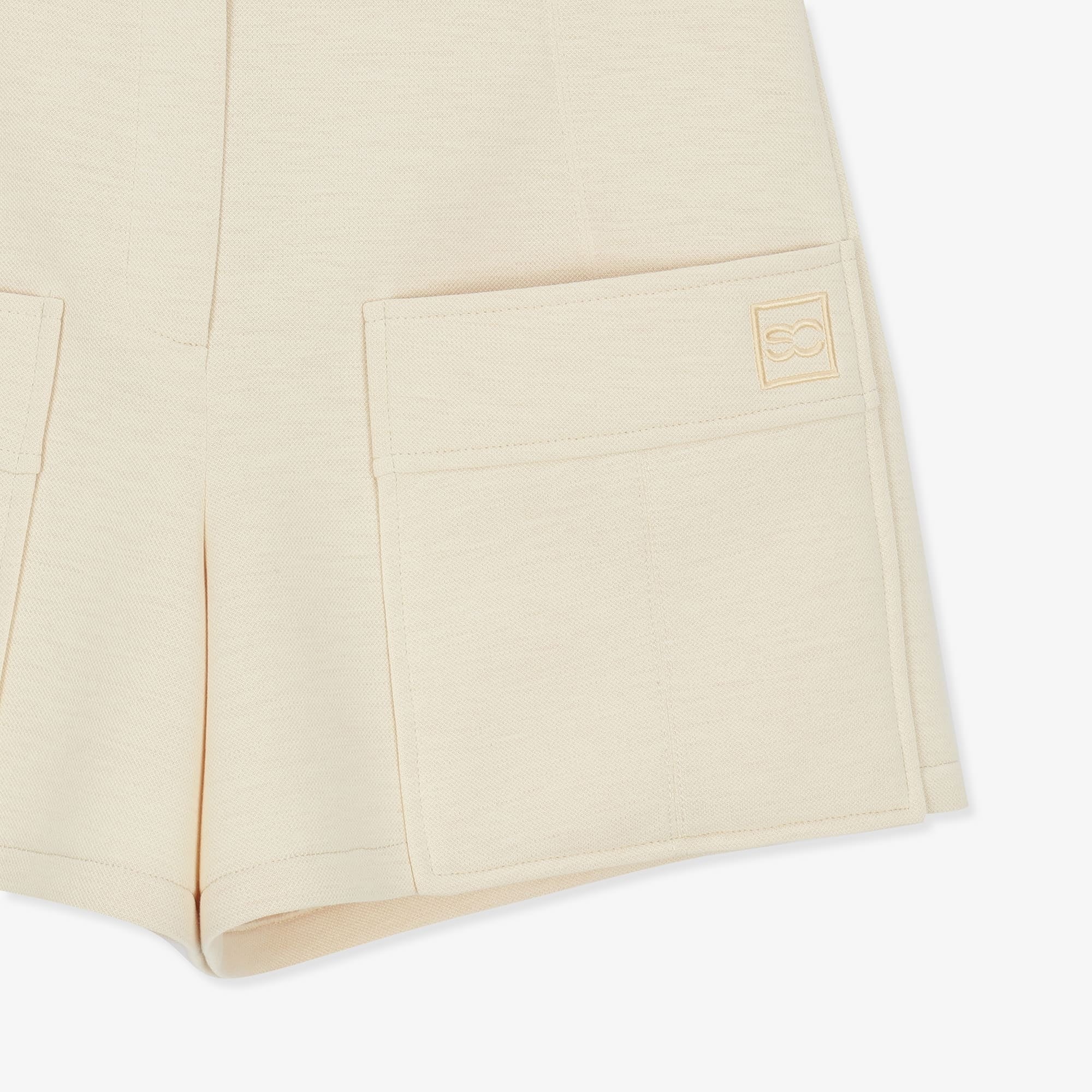 Women's Big Pocket Short Pants - Light Yellow