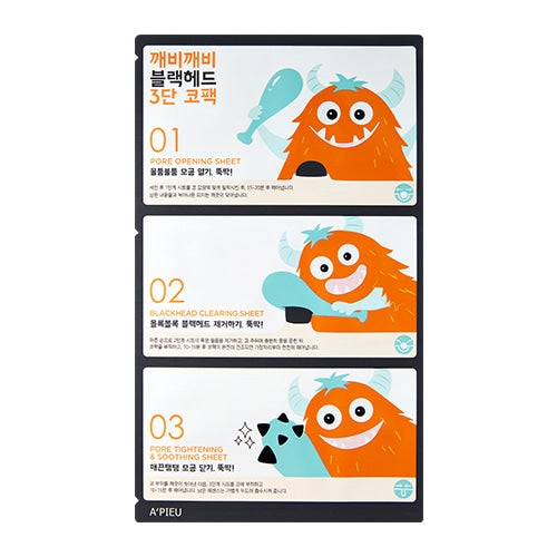 [A'PIEU] Goblin Blackhead 3-Step Nose Pack 3ea - Dodoskin