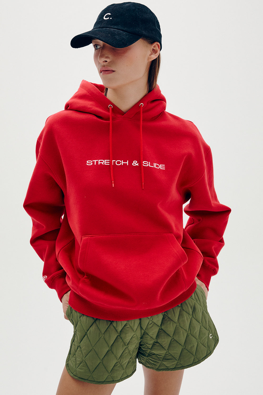 Graphic Fleece-Lined Hoody - Red