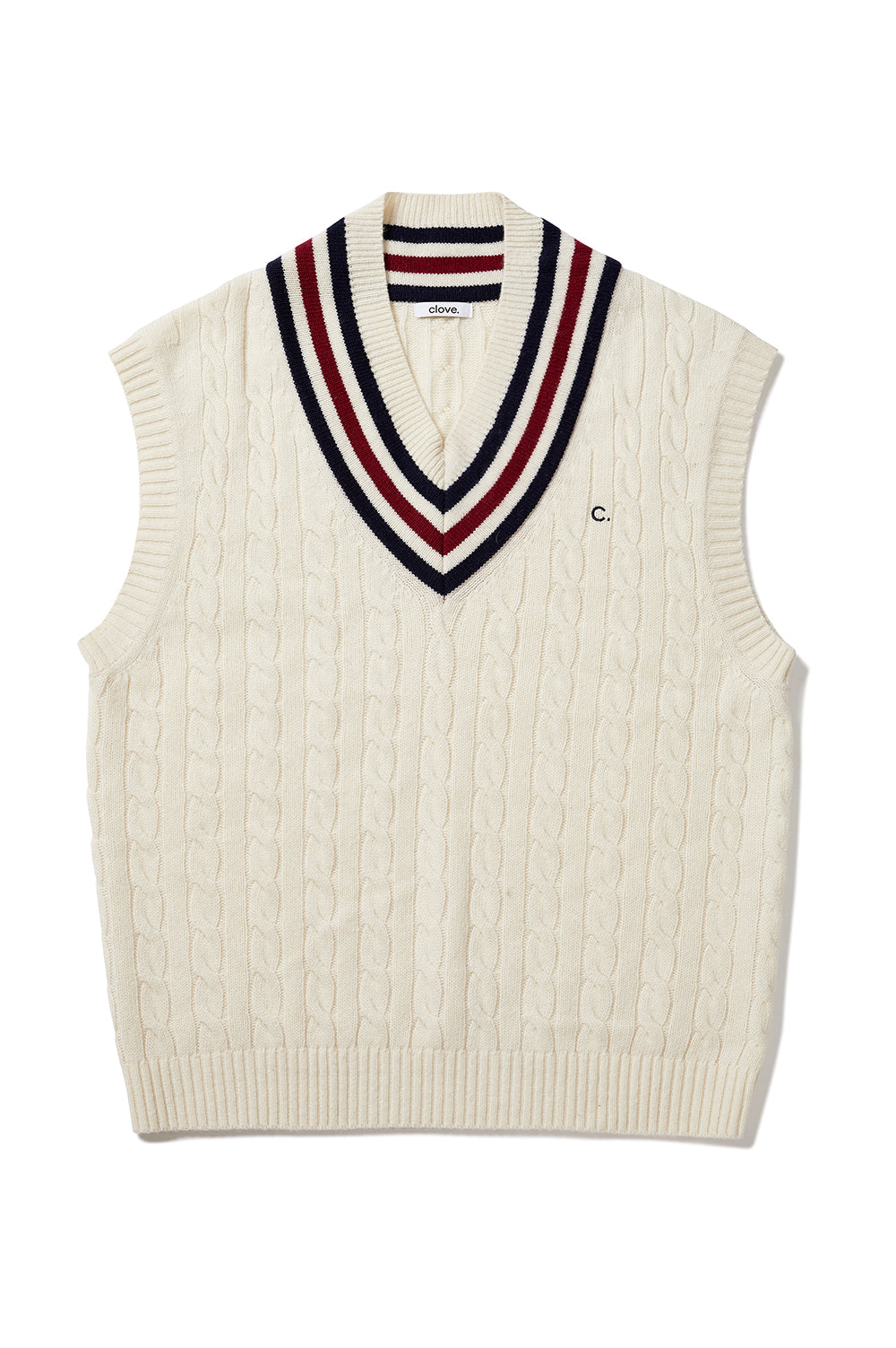 Contrast Wool Vest - Ivory