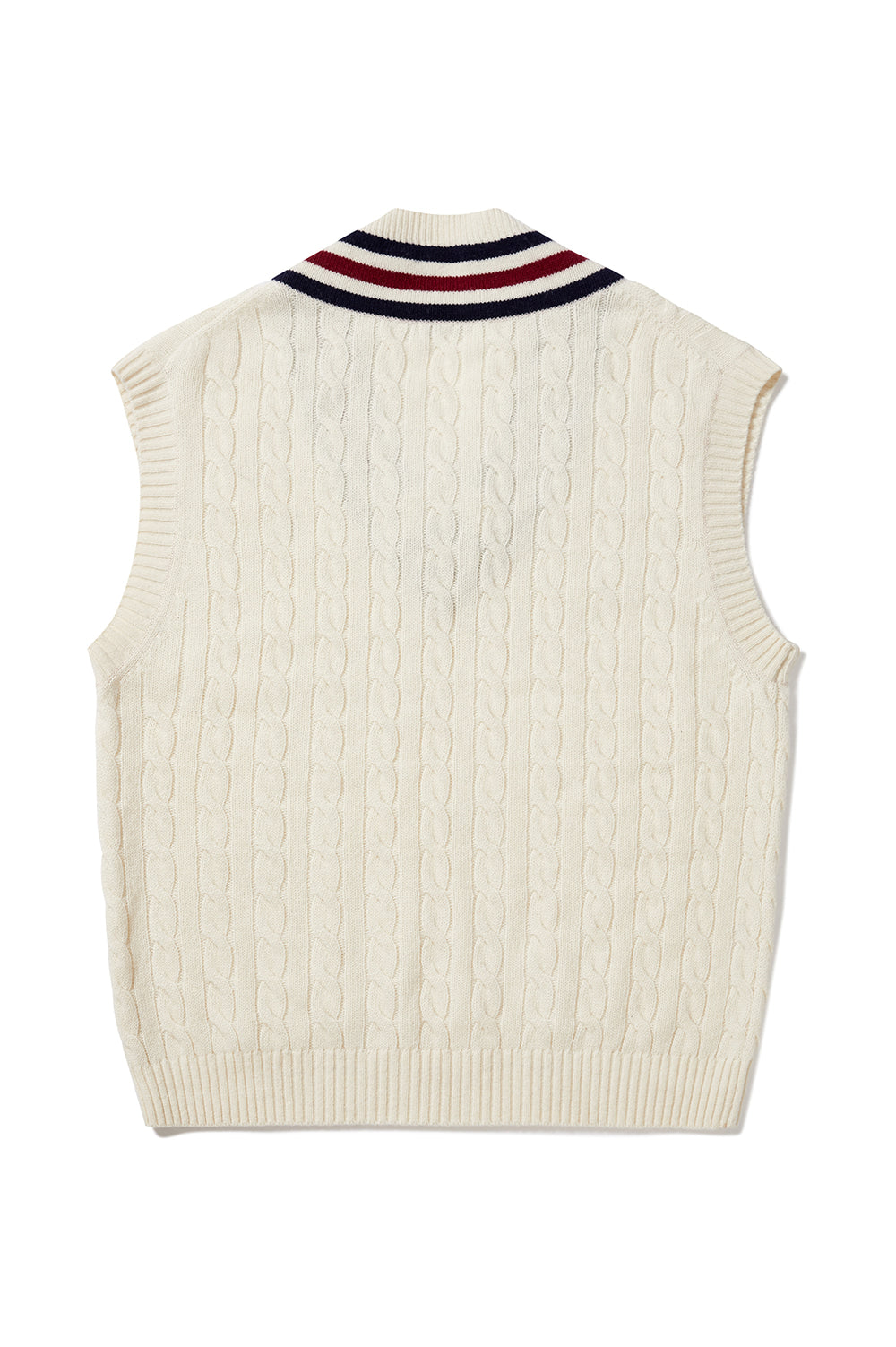 Contrast Wool Vest - Ivory