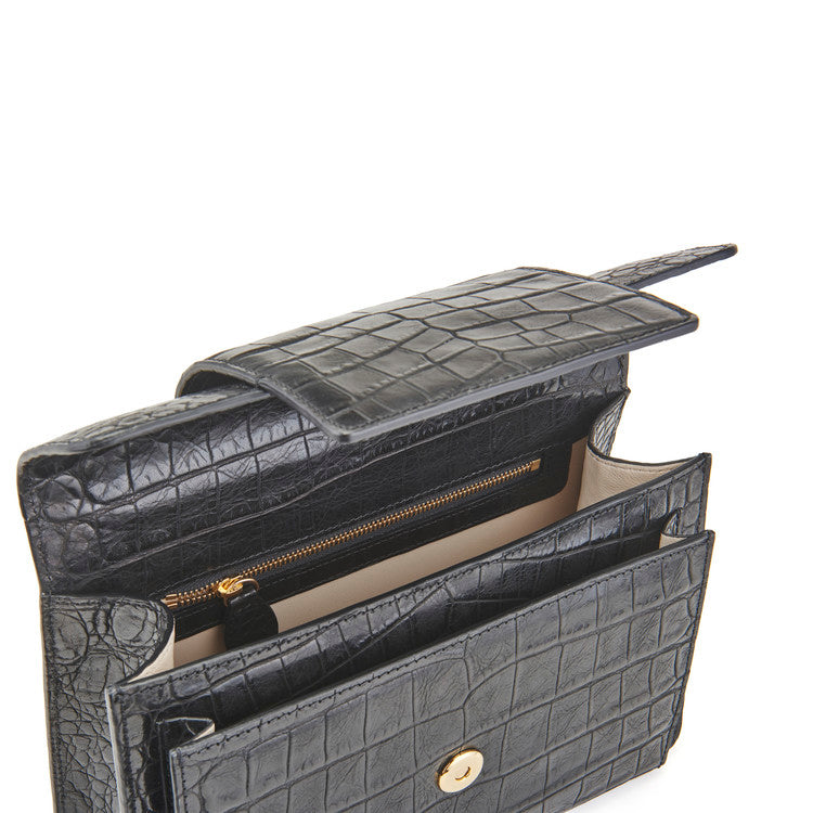 Friday By JW PEI Croc Embossed Black Crossbody