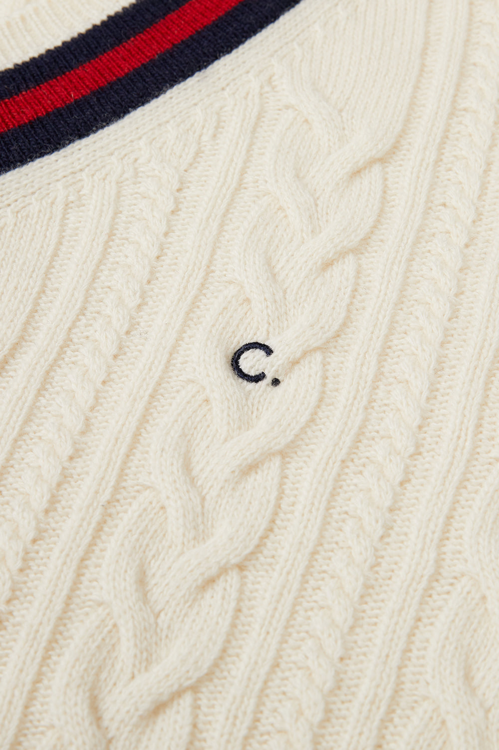 Cricket Cable V-Neck Knit Men - Ivory