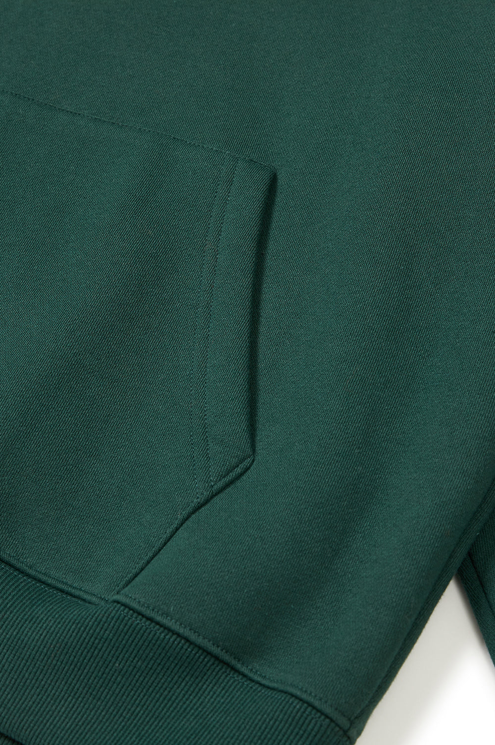 Graphic Fleece-Lined Hoody - Dark Green