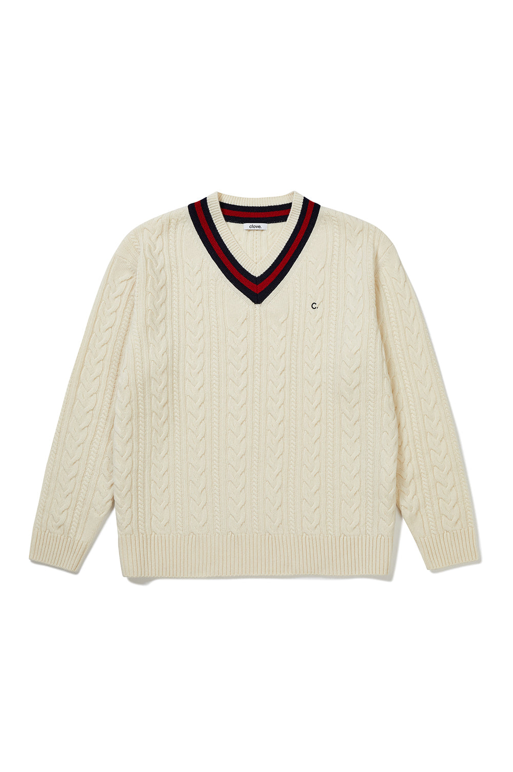 Cricket Cable V-Neck Knit Men - Ivory