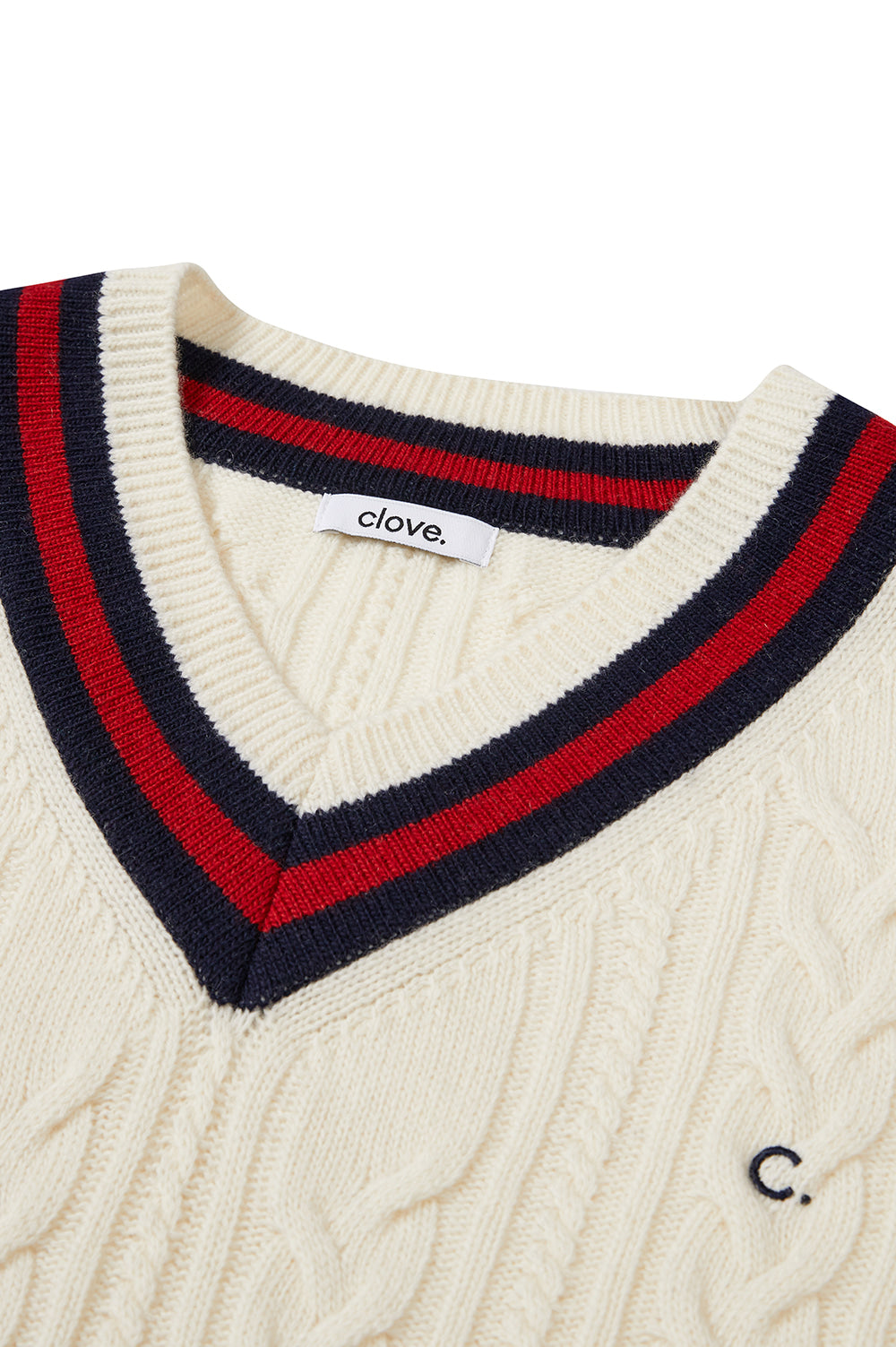 Cricket Cable V-Neck Knit Men - Ivory