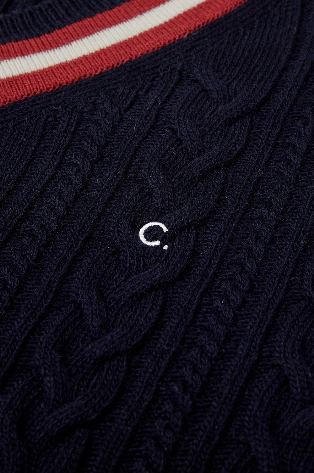 Cricket Cable V-Neck Knit Men - Navy