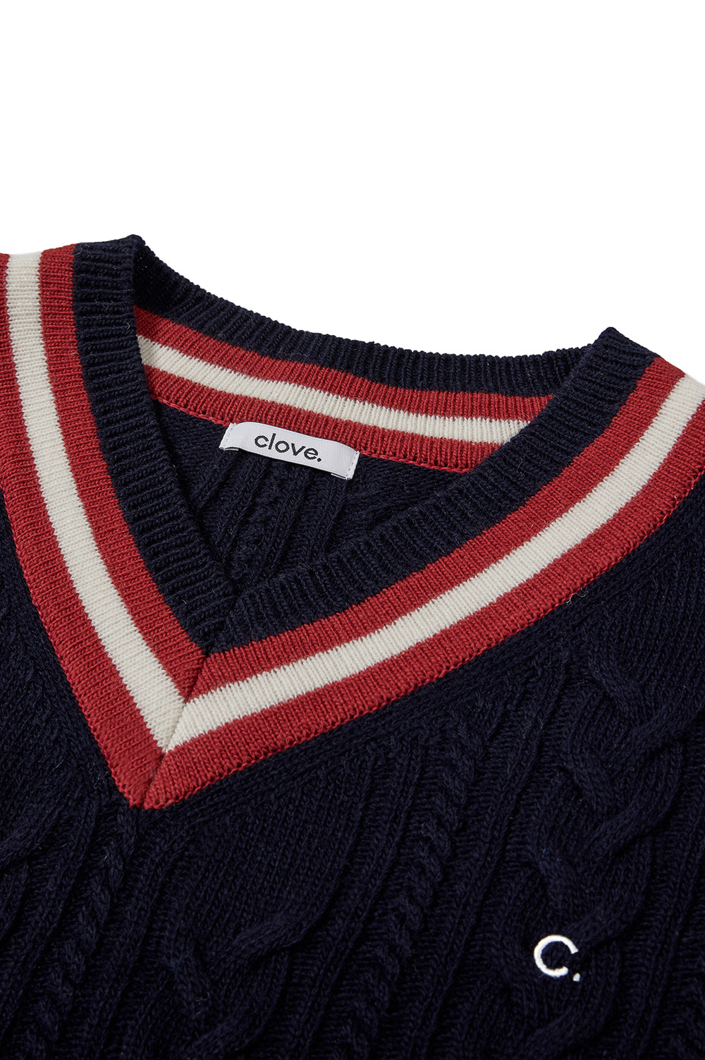 Cricket Cable V-Neck Knit Men - Navy