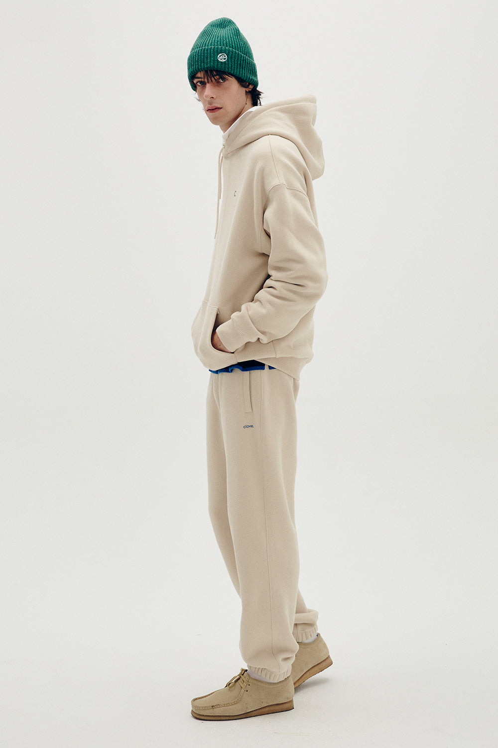 Logo Fleece-Lined Hoody - Beige