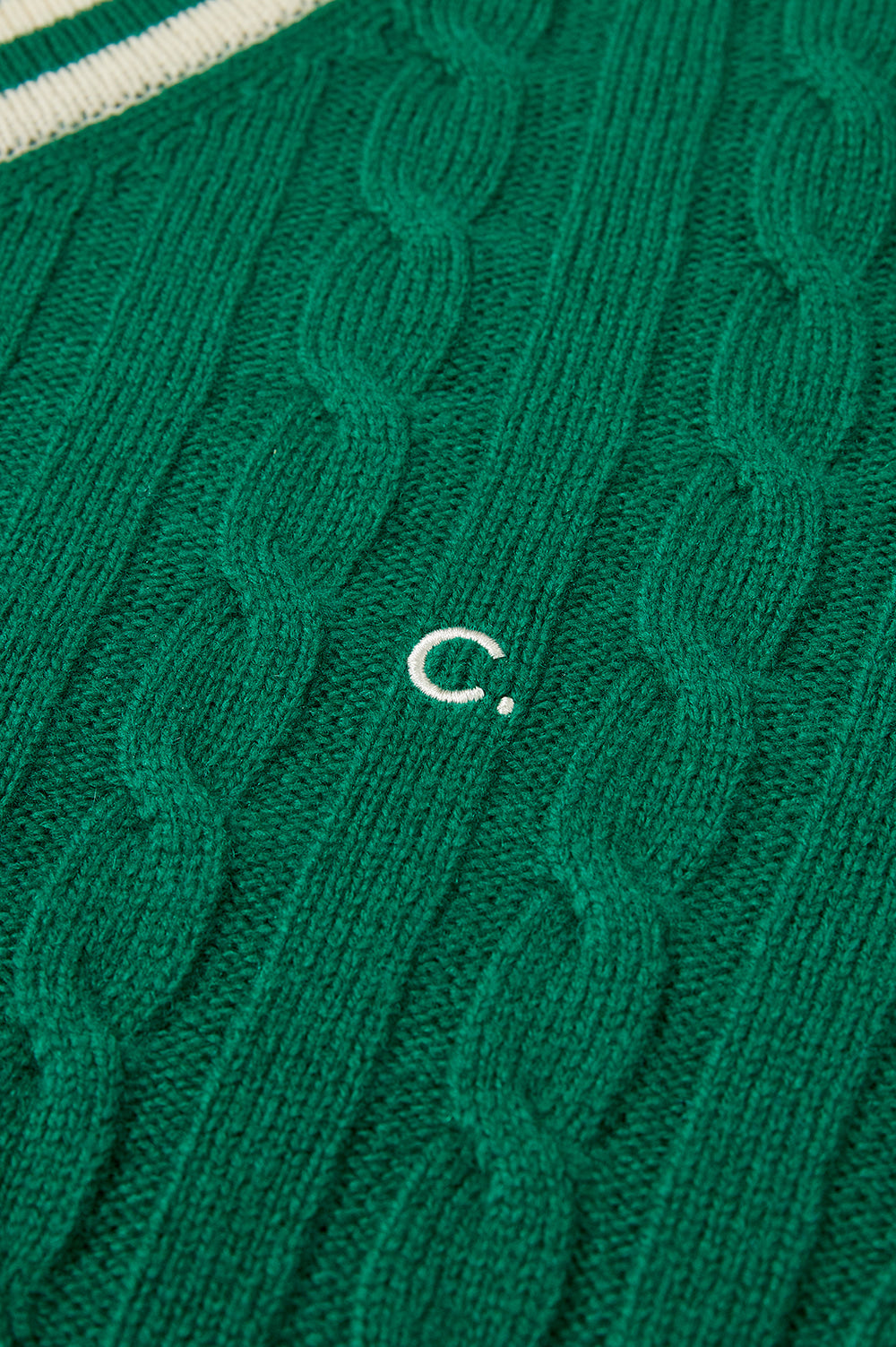 Cricket Cable V-Neck Knit Women - Green