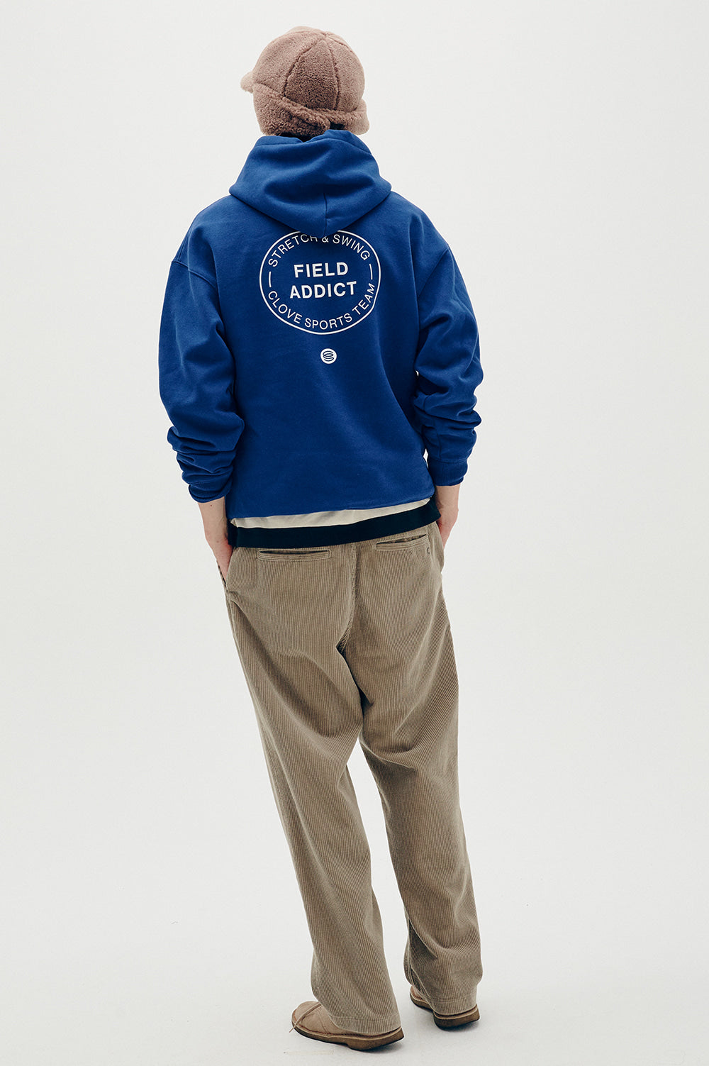 Logo Fleece-Lined Hoody - Blue