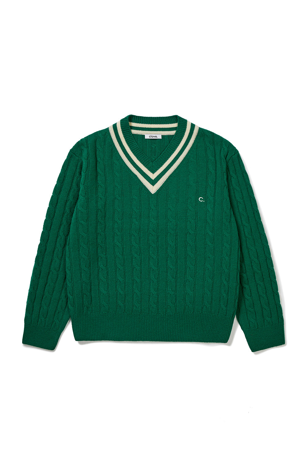 Cricket Cable V-Neck Knit Women - Green