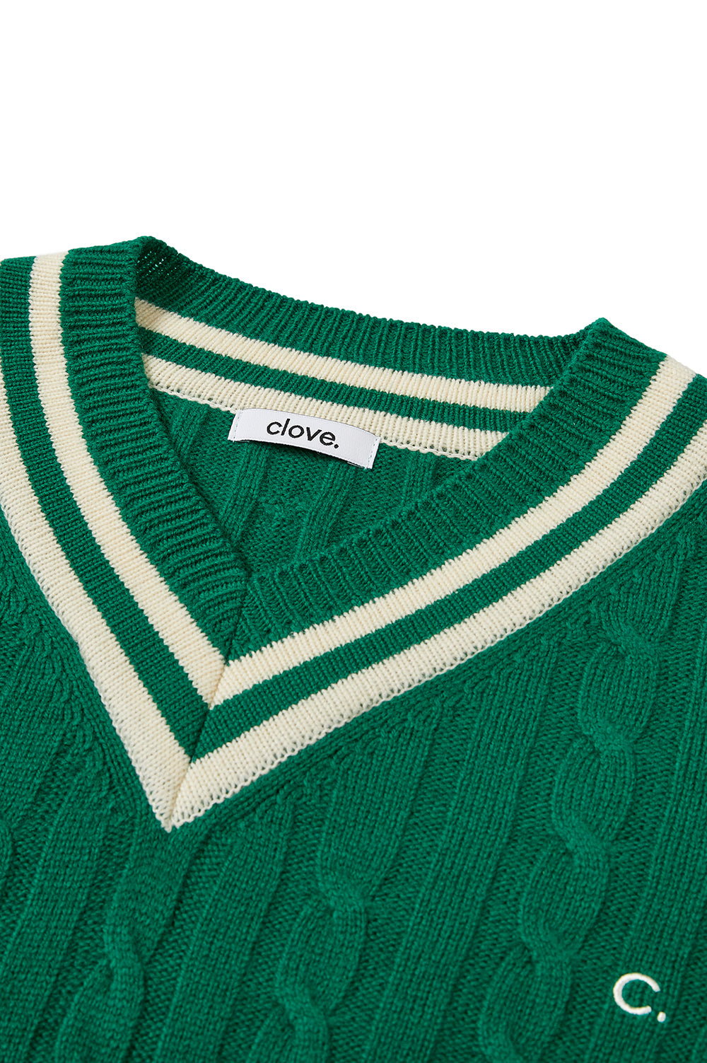 Cricket Cable V-Neck Knit Women - Green