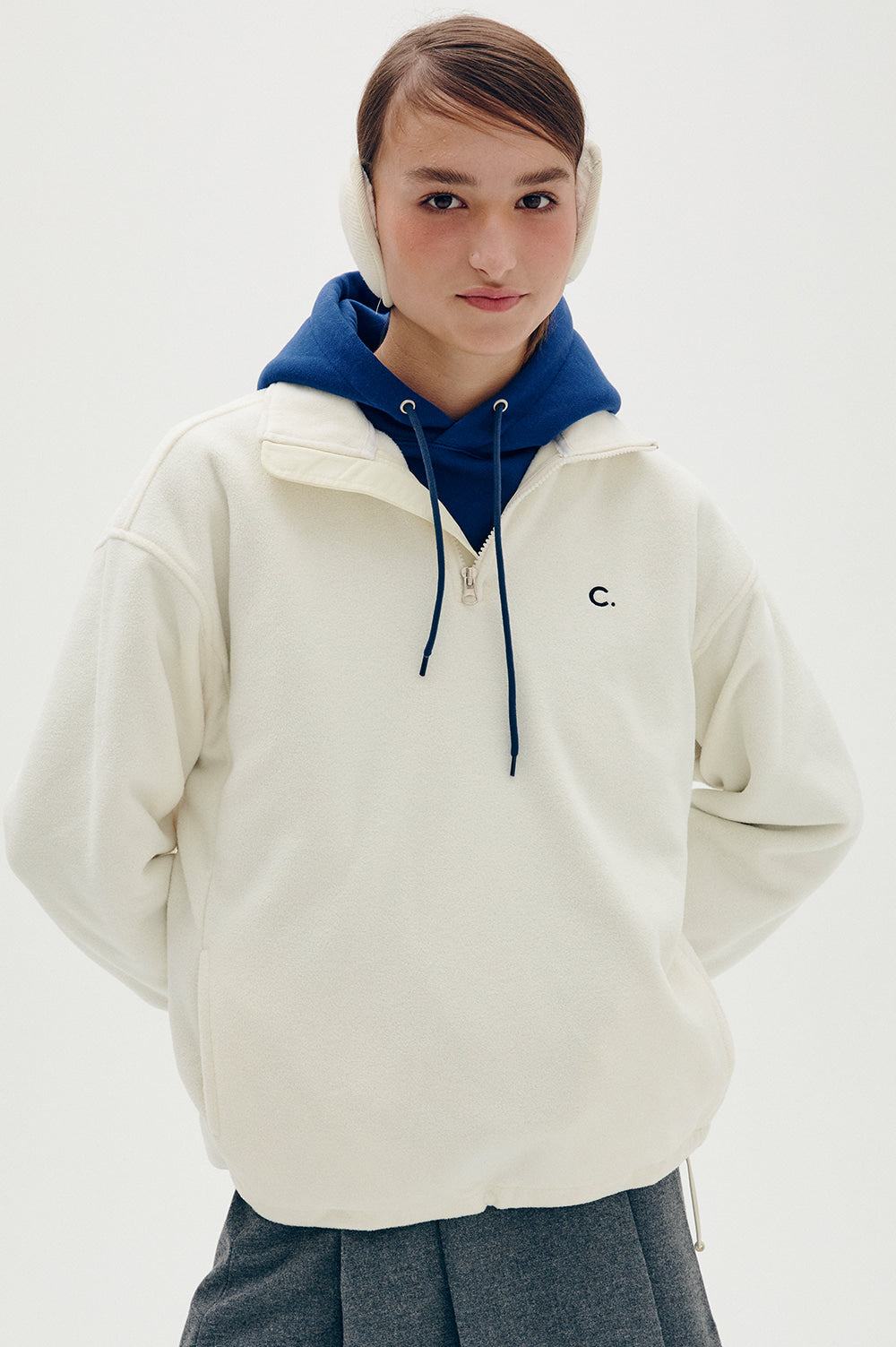 Basic Fleece Half-Zip - Ivory