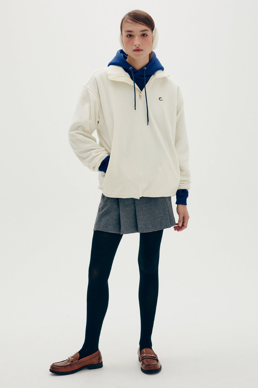 Basic Fleece Half-Zip - Ivory