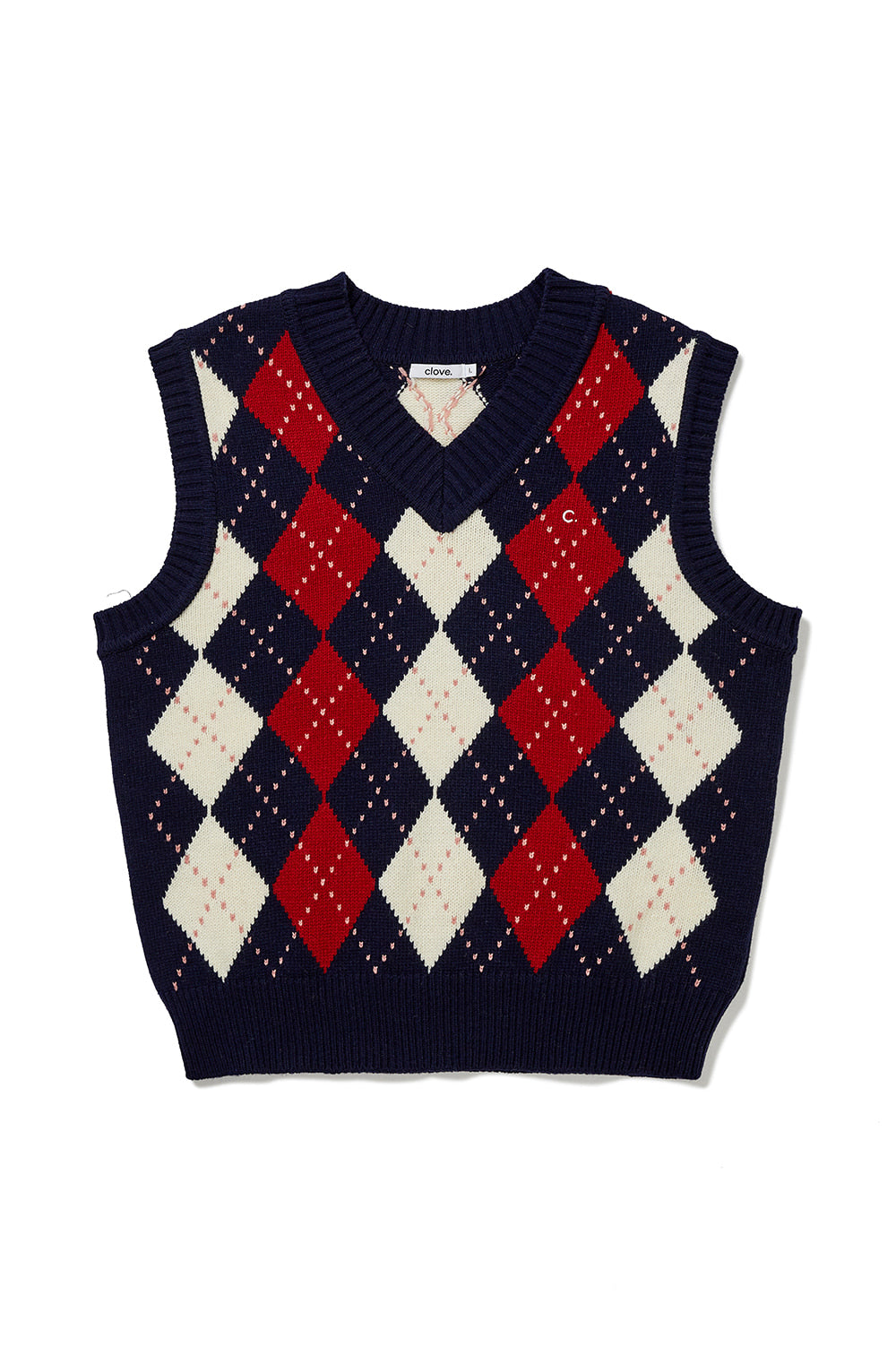 Argyle Wool Vest - Navy