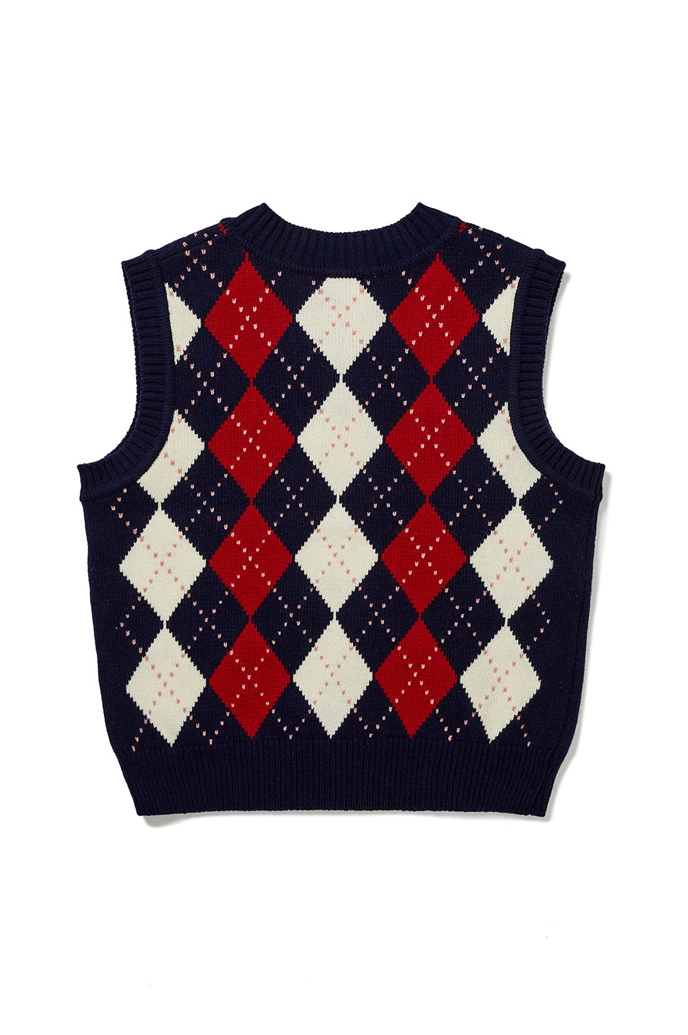 Argyle Wool Vest - Navy