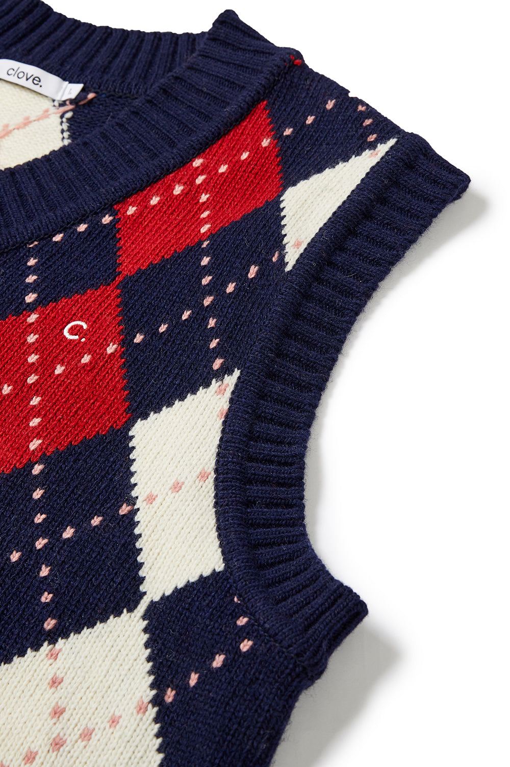 Argyle Wool Vest - Navy