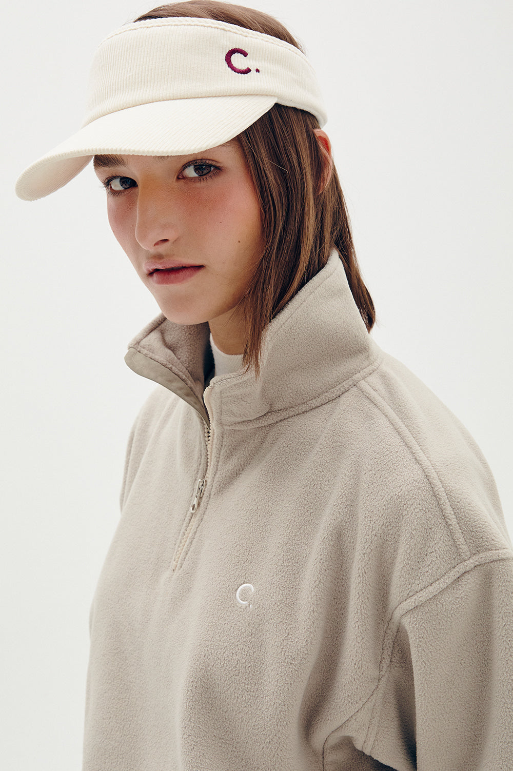 Basic Fleece Half-Zip - Beige