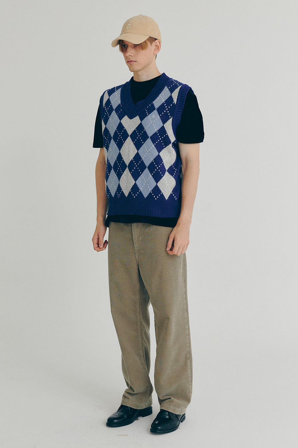 Argyle Wool Vest - Blue