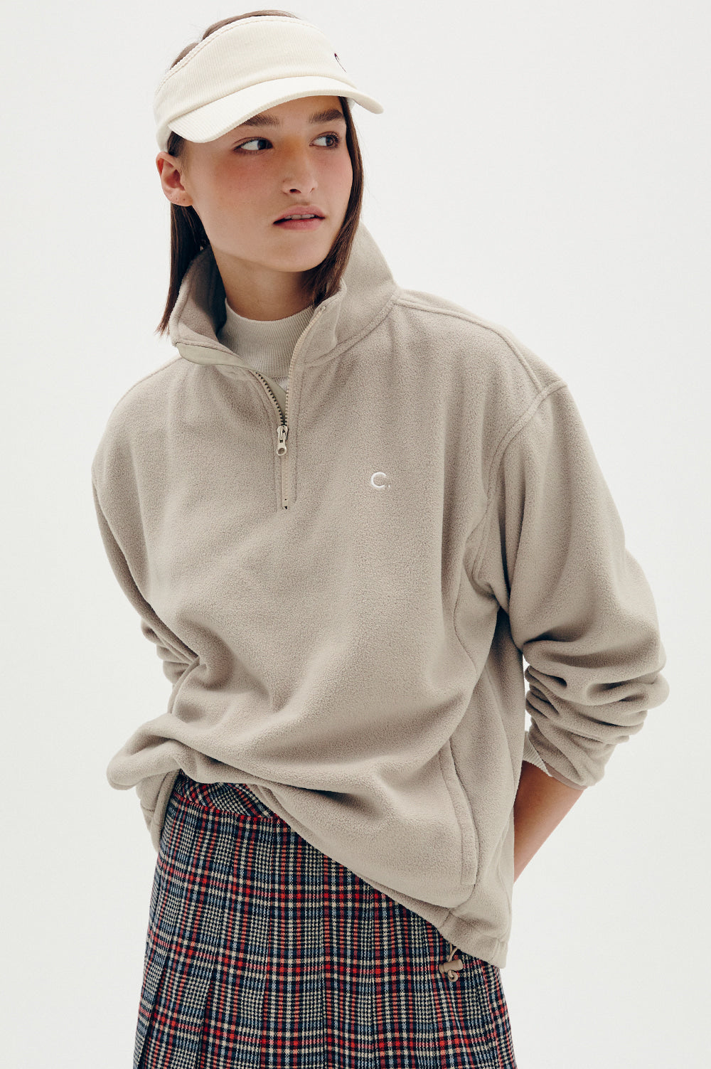 Basic Fleece Half-Zip - Beige