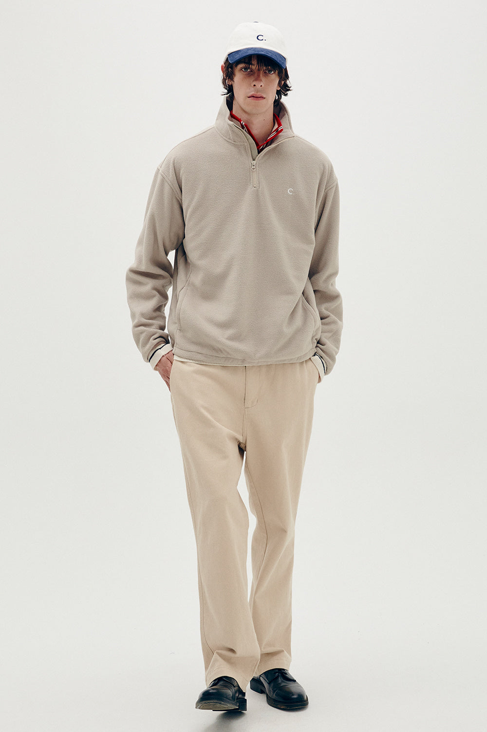 Basic Fleece Half-Zip - Beige