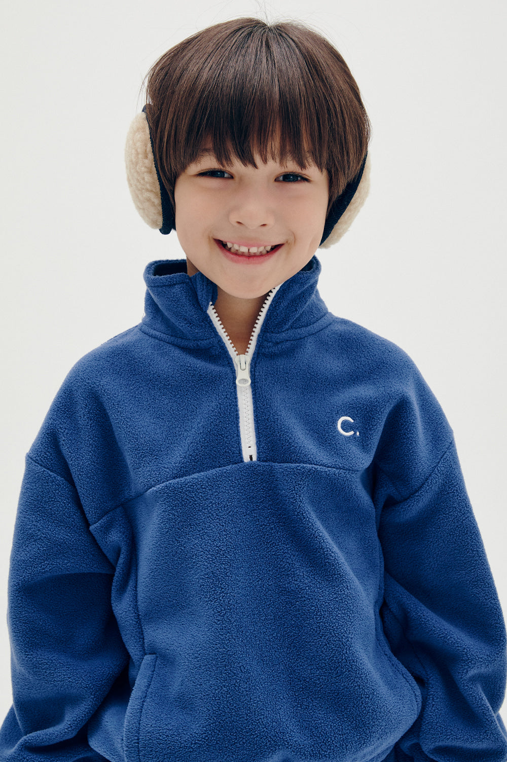 Logo Fleece Half-Zip Kids - Blue