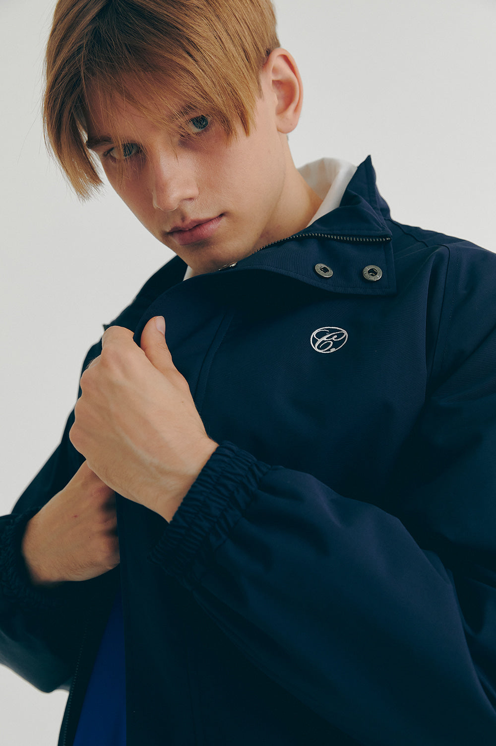 Embroidered Blouson - Navy