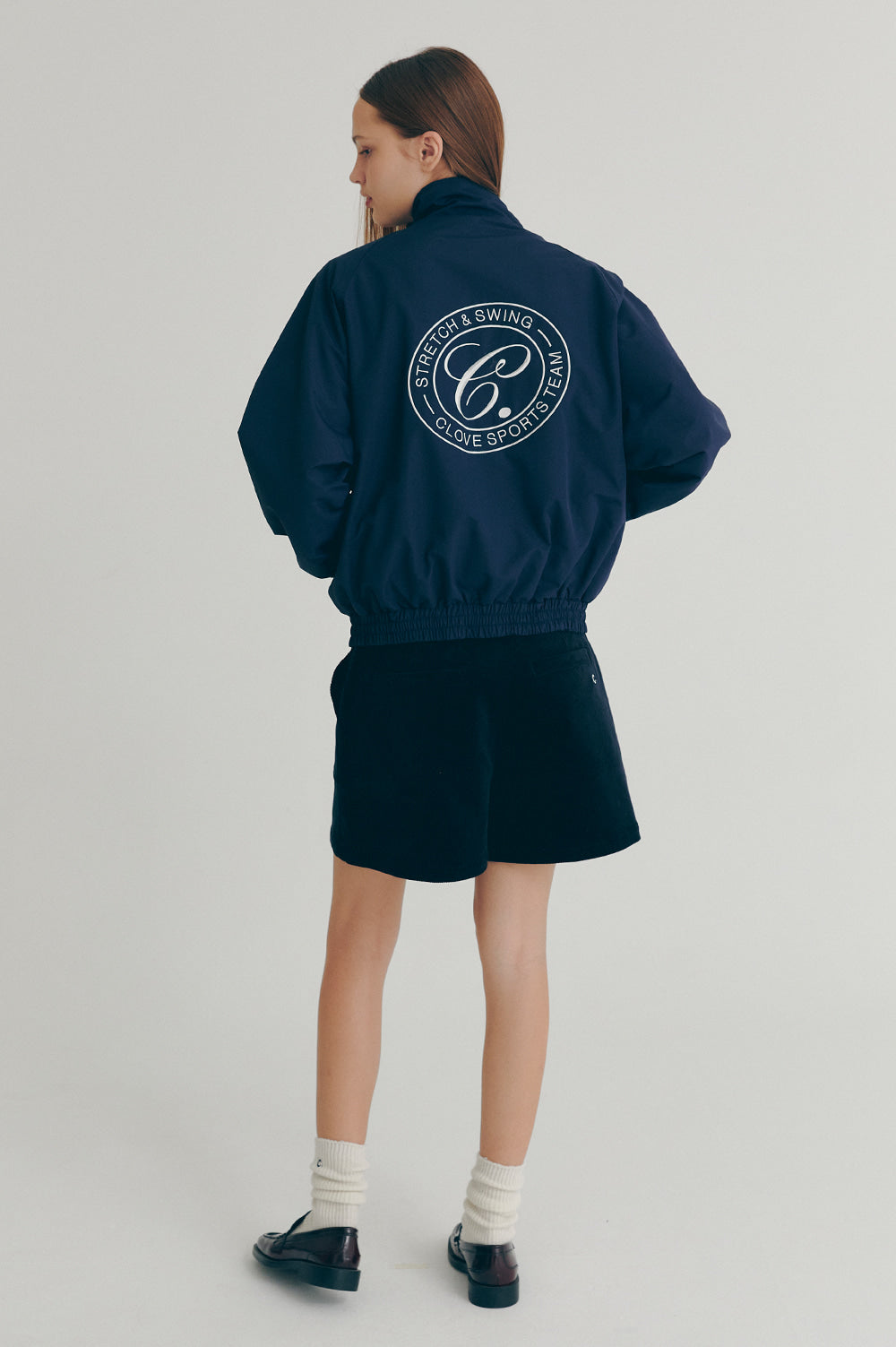 Embroidered Blouson - Navy