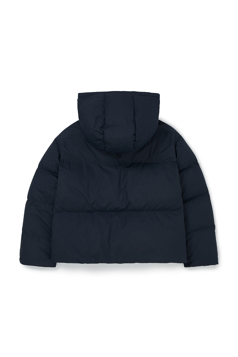 Hooded Quilted Down Jacket - Navy