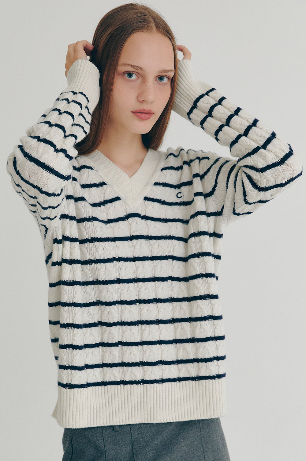 French Striped Knit - Ivory