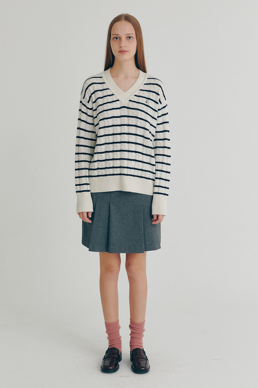 French Striped Knit - Ivory