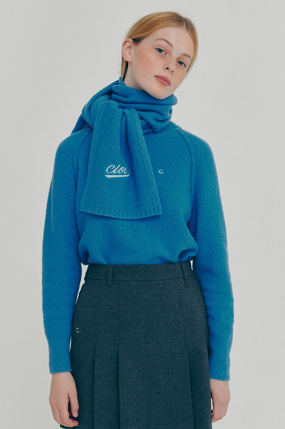 Boucle Pullover Knit - Blue