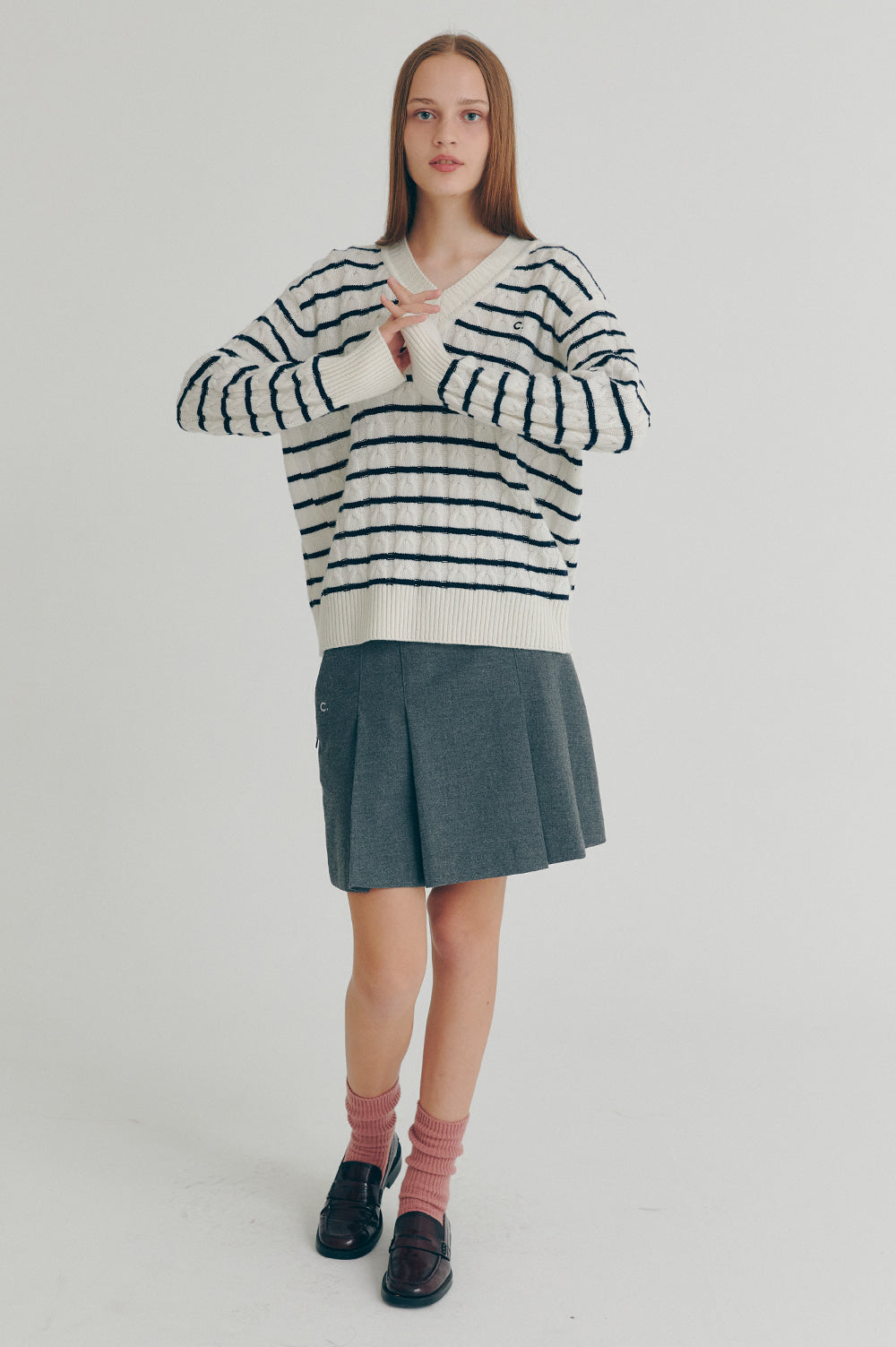 French Striped Knit - Ivory