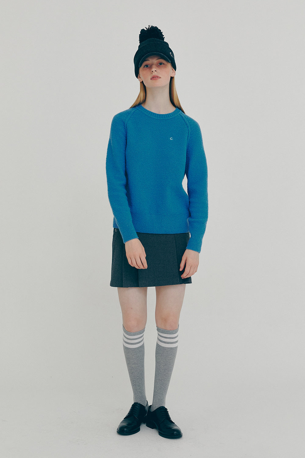 Boucle Pullover Knit - Blue