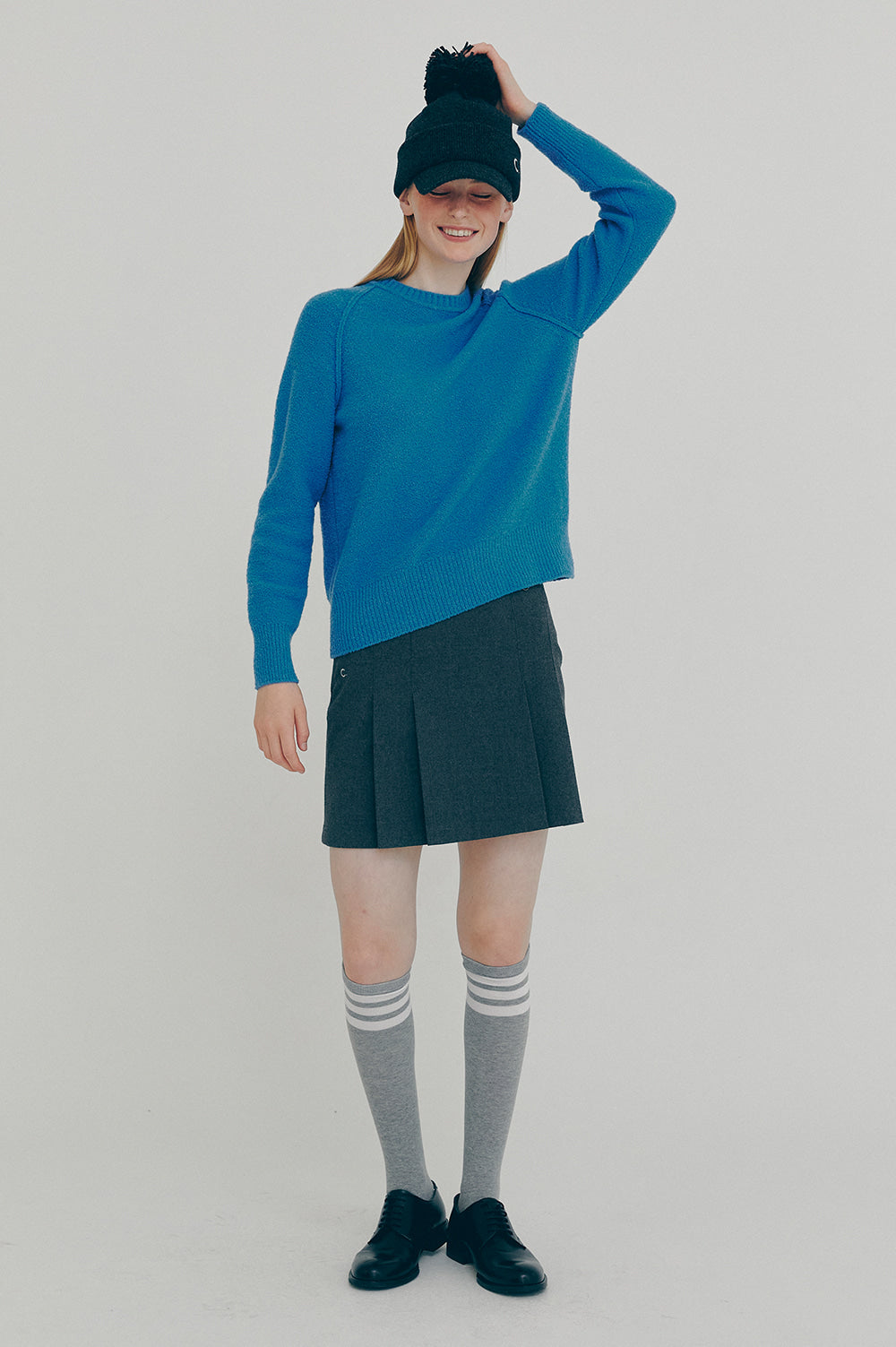 Boucle Pullover Knit - Blue